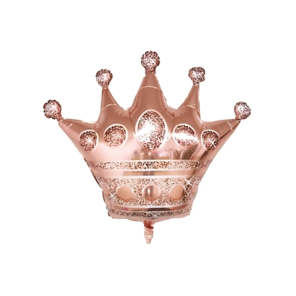 Palloncino Corona Rosa Chiaro Gold super shape 38" (96cm) in mylar, 1pz.