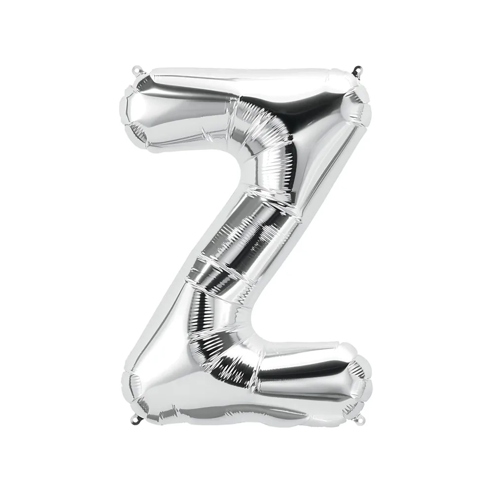 Palloncino Lettera Z Argento super shape 40" (101cm) in mylar, 1pz.