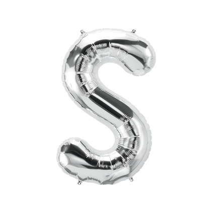 Palloncino Lettera S Argento super shape 40" (101cm) in mylar, 1pz.