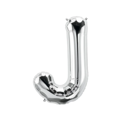 Palloncino Lettera J Argento super shape 40" (101cm) in mylar, 1pz.