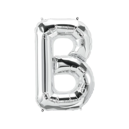 Palloncino Lettera B Argento super shape 40" (101cm) in mylar, 1pz.