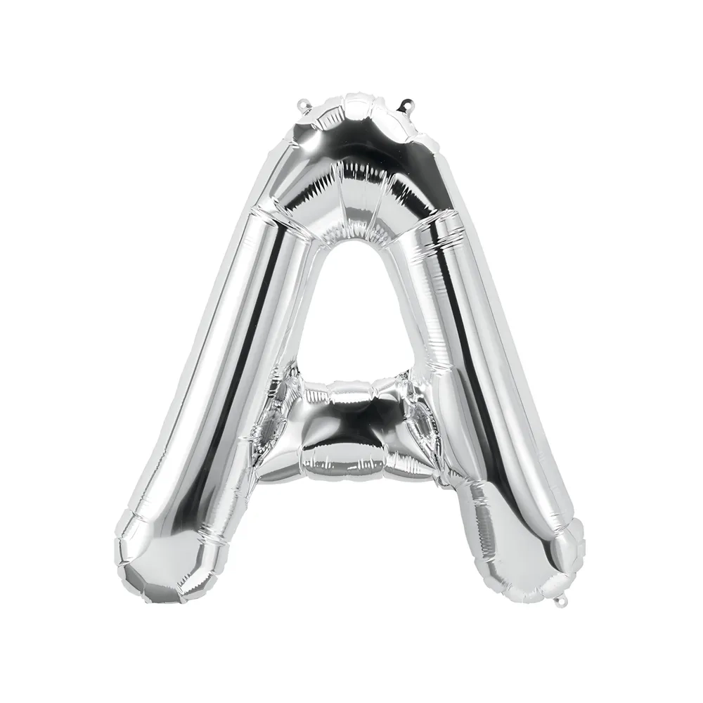 Palloncino Lettera A Argento super shape 40" (101cm) in mylar, 1pz.