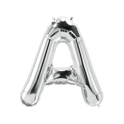 Palloncino Lettera A Argento super shape 40" (101cm) in mylar, 1pz.