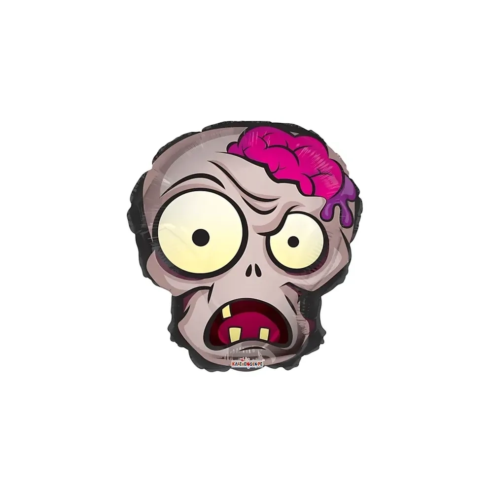 Palloncino testa di Zombie standard shape 18" (45cm) in mylar, 1pz.