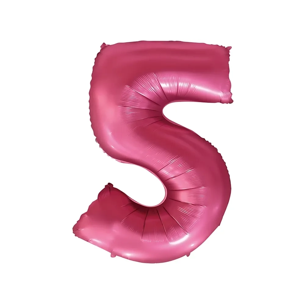 Palloncino numero 5 Satin velvet Melograno super shape 40" (101cm) in mylar, 1pz.