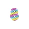 Palloncino numero 8 Multicolor Gradient mini shape 14" (35cm) in mylar, 1pz.