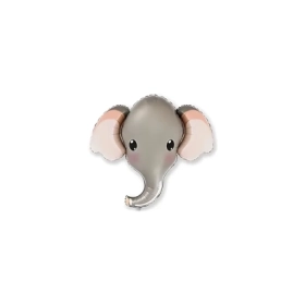 Palloncini Elefante grigio mini shape 12" (30cm) in mylar, 5pz.