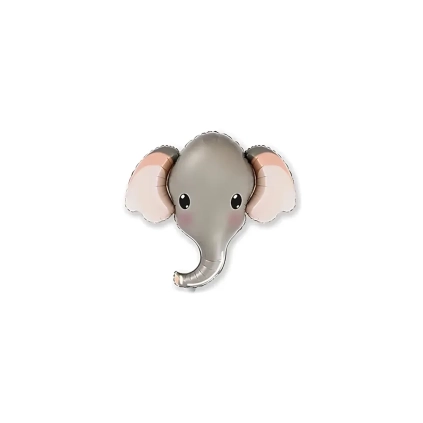 Palloncini Elefante grigio mini shape 12" (30cm) in mylar, 5pz.