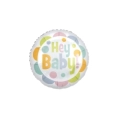 Palloncino Hey Baby Satinato standard shape 18" (45cm) in mylar, 1pz.