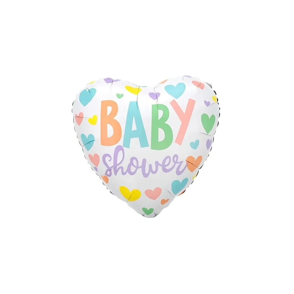 Palloncino cuore Baby Shower standard shape 18" (45cm) in mylar, 1pz.