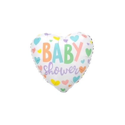 Palloncino cuore Baby Shower standard shape 18" (45cm) in mylar, 1pz.