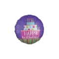 Palloncino Happy Birthday Torta e Pois standard shape 18" (45cm) in mylar, 1pz.