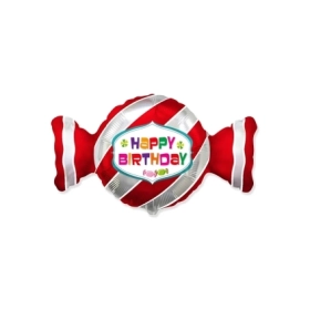 Palloncino Happy Birthday Caramella super shape 36" (91cm) in mylar, 1pz.