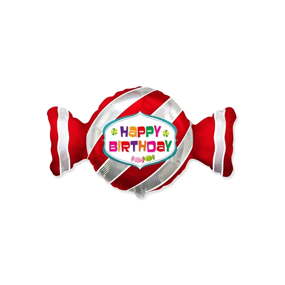 Palloncino Happy Birthday Caramella super shape 36" (91cm) in mylar, 1pz.