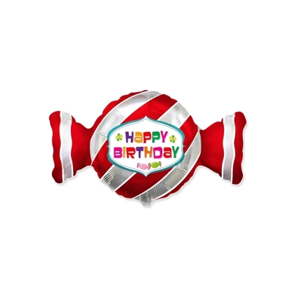 Palloncino Happy Birthday Caramella super shape 36" (91cm) in mylar, 1pz.