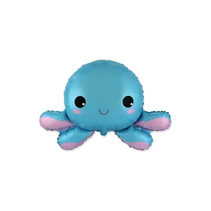 Palloncino Polpo sorridente super shape 31" (78cm) in mylar, 1pz.