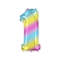 Palloncino numero 1 Multicolor Gradient super shape 40" (101cm) in mylar, 1pz.