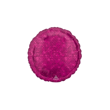 Palloncino Paillettes Fucsia standard shape 18" (45cm) in mylar, 1pz.