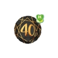 Palloncino numero 40 Geoide Nero standard shape 18" (45cm) in mylar, 1pz.
