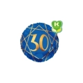 Palloncino numero 30 Geoide Blu Navy standard shape 18" (45cm) in mylar, 1pz.