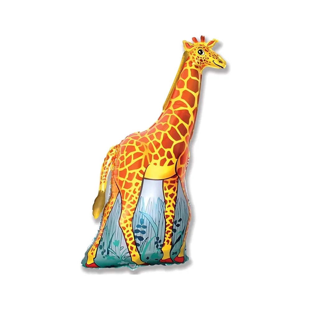 Palloncino Giraffa Arancione mega shape 47" (119cm) in mylar, 1pz.