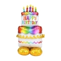Palloncino Happy Birthday Torta airloonz 53" (134cm) in mylar, 1pz.