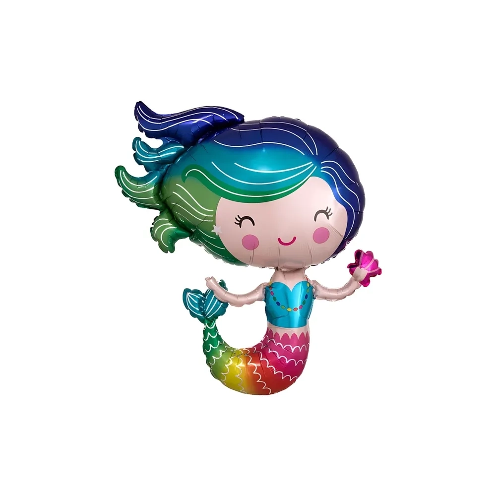 Palloncino Sirena Multicolore super shape 29" (73cm) in mylar, 1pz.