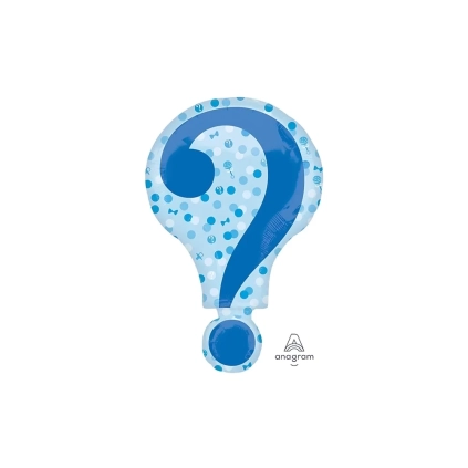 Palloncino Baby Shower Interrogativo super shape 28" (71cm) in mylar, 1pz.