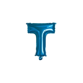 Palloncino Lettera T Blu mini shape 14" (35cm) in mylar, 1pz.