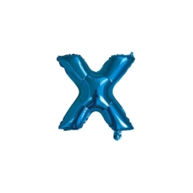 Palloncino Lettera X Blu mini shape 14" (35cm) in mylar, 1pz.