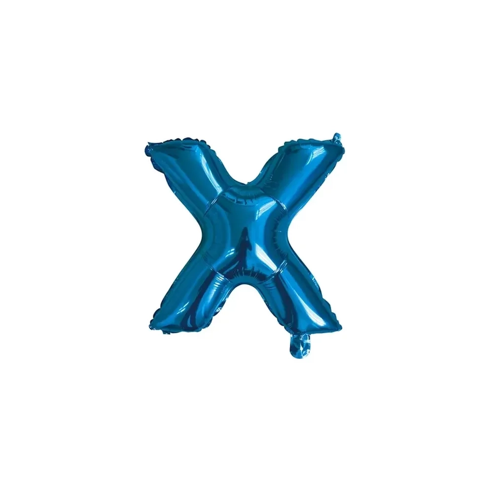 Palloncino Lettera X Blu mini shape 14" (35cm) in mylar, 1pz.