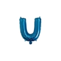 Palloncino Lettera U Blu mini shape 14" (35cm) in mylar, 1pz.
