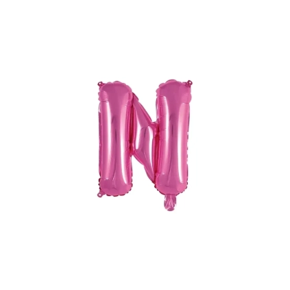 Palloncino Lettera N fucsia mini shape 14" (35cm) in mylar, 1pz.