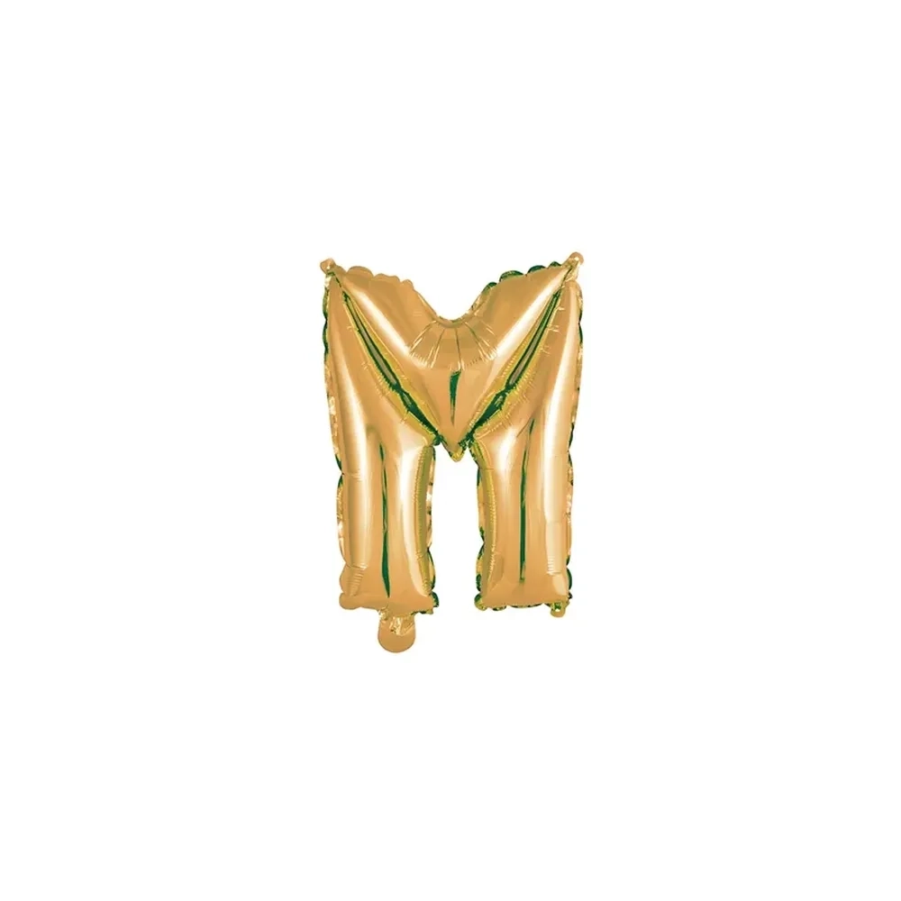 Palloncino Lettera M Oro mini shape 14" (35cm) in mylar, 1pz.