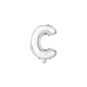 Palloncino Lettera C Argento mini shape 14" (35cm) in mylar, 1pz.