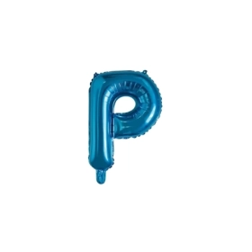 Palloncino Lettera P Blu mini shape 14" (35cm) in mylar, 1pz.