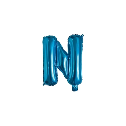 Palloncino Lettera N Blu mini shape 14" (35cm) in mylar, 1pz.
