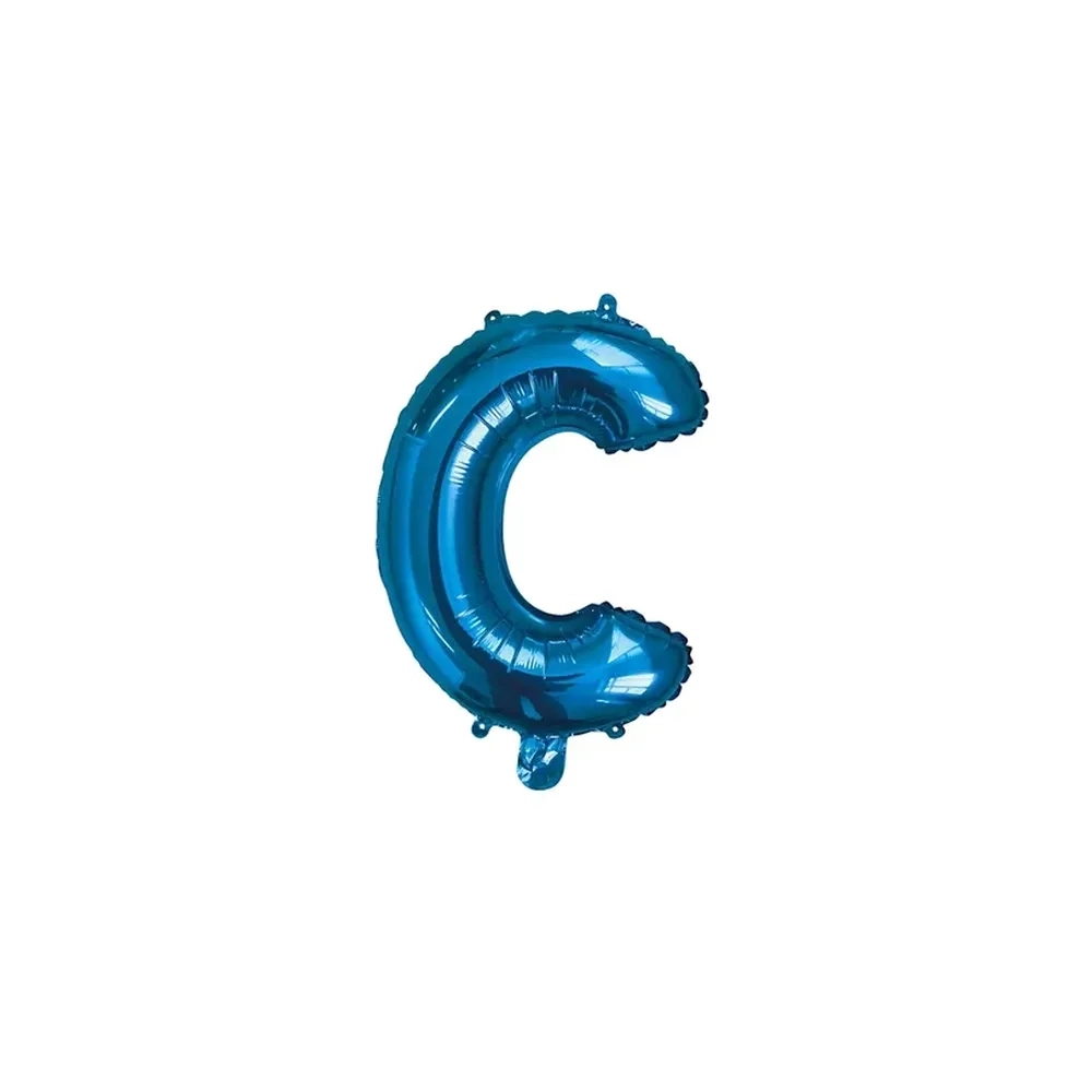 Palloncino Lettera C Blu mini shape 14" (35cm) in mylar, 1pz.