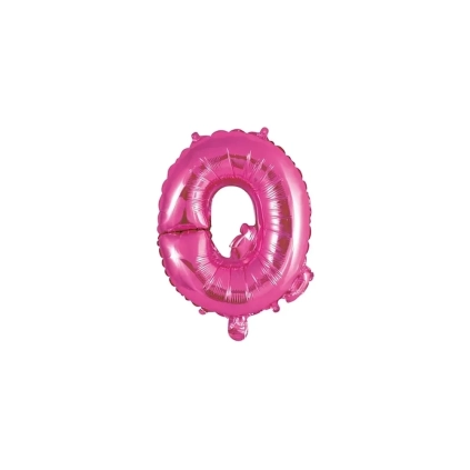 Palloncino Lettera Q fucsia mini shape 14" (35cm) in mylar, 1pz.