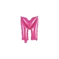 Palloncino Lettera M fucsia mini shape 14" (35cm) in mylar, 1pz.