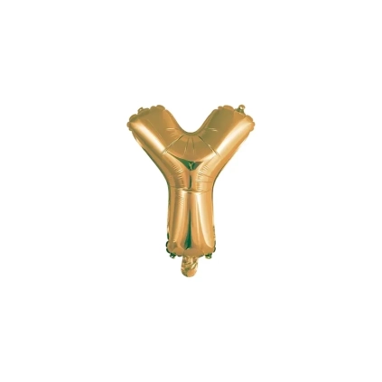 Palloncino Lettera Y Oro mini shape 14" (35cm) in mylar, 1pz.