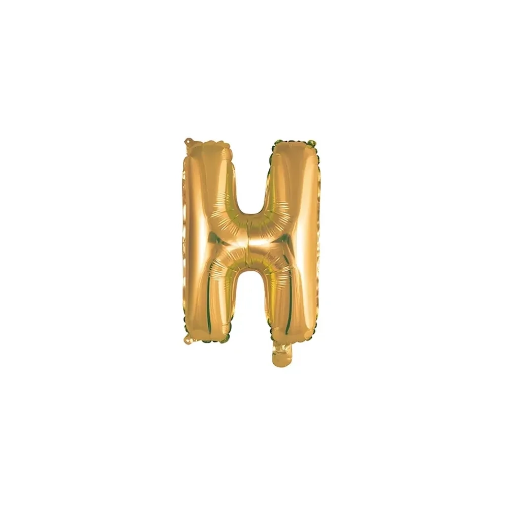 Palloncino Lettera H Oro mini shape 14" (35cm) in mylar, 1pz.