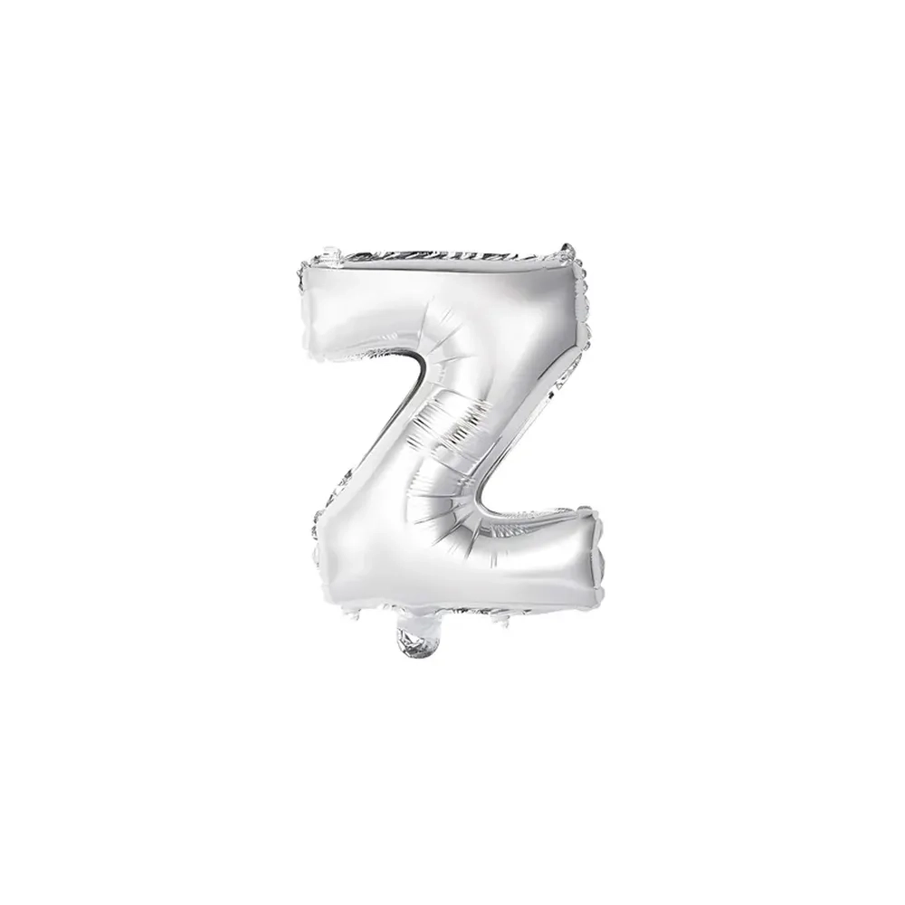 Palloncino Lettera Z Argento mini shape 14" (35cm) in mylar, 1pz.