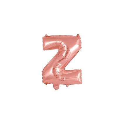 Palloncino Lettera Z Rosa Gold mini shape 14" (35cm) in mylar, 1pz.