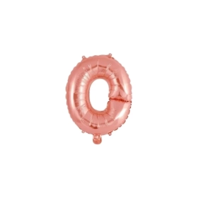 Palloncino Lettera O Rosa Gold mini shape 14" (35cm) in mylar, 1pz.