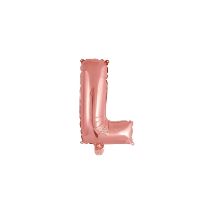 Palloncino Lettera L Rosa Gold mini shape 14" (35cm) in mylar, 1pz.