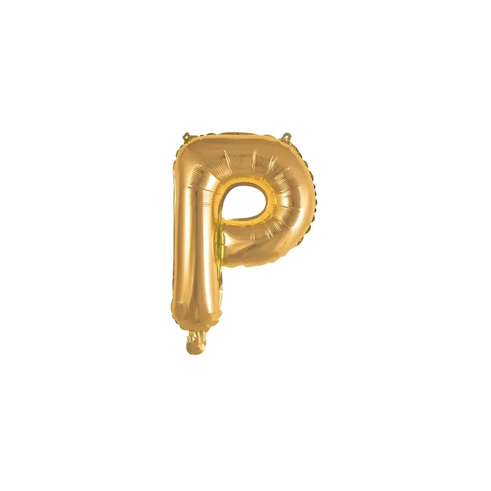 Palloncino Lettera P Oro mini shape 14" (35cm) in mylar, 1pz.