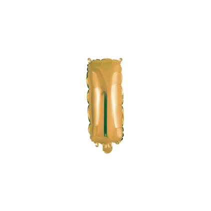 Palloncino Lettera I Oro mini shape 14" (35cm) in mylar, 1pz.