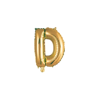 Palloncino Lettera D Oro mini shape 14" (35cm) in mylar, 1pz.