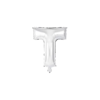 Palloncino Lettera T Argento mini shape 14" (35cm) in mylar, 1pz.